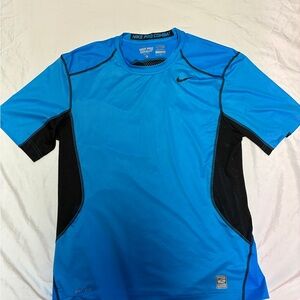 Royal Blue Nike Pro Combat Mens Workout Shirt